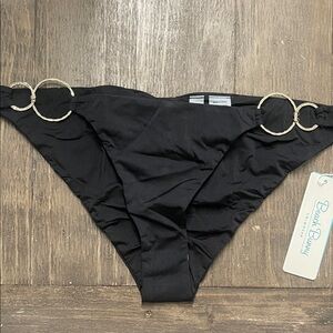 Beach Bunny Nadia Black Bikini Bottom with Gold Rings